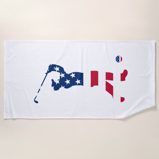 Serviette De Plage Drapeau américain de golf (Devant)