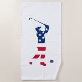 Serviette De Plage Drapeau américain de golf (Devant)