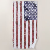 Serviette De Plage Drapeau américain Grungy (Devant)