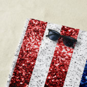 Serviette De Plage drapeau américain rouge blanc brillant parties sci (En situation)