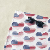 Serviette De Plage Drapeau américain Rouge Bleu Patriotique (En situation)