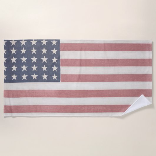 Serviette De Plage Drapeau américain rustique Americana (Devant)