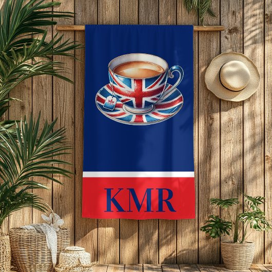Serviette De Plage Drapeau anglais Monogram