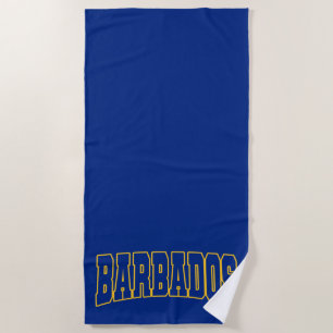 Serviette De Plage Drapeau barbadien Bajan Caraïbes