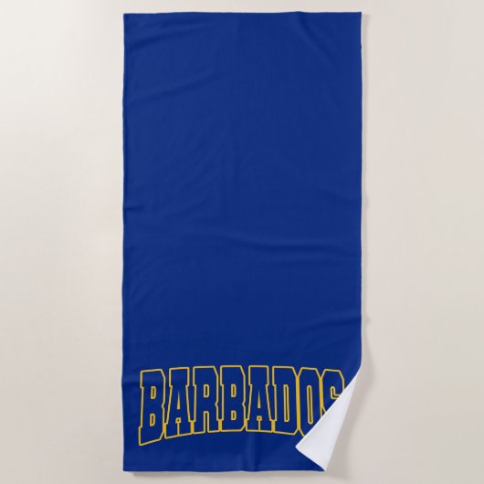 Serviette De Plage Drapeau barbadien Bajan Caraïbes (Devant)
