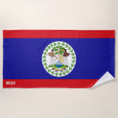 Serviette De Plage Drapeau Belize Splendide Patriotique (Devant)