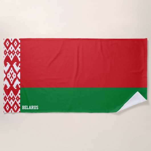 Serviette De Plage Drapeau Biélorussie Splendide Patriotique (Devant)