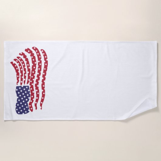 Serviette De Plage Drapeau bleu rouge (Devant)