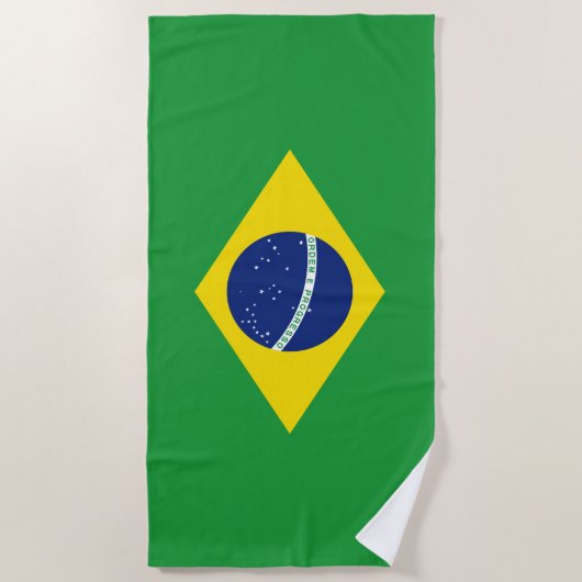 Serviette De Plage Drapeau Brésil (Devant)