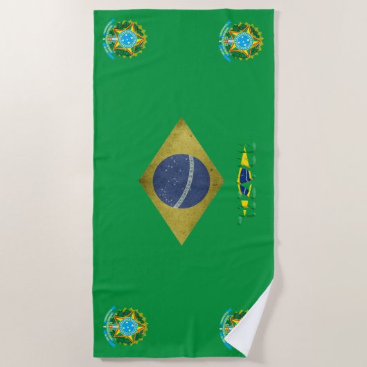 Serviette De Plage Drapeau brésilien (Devant)