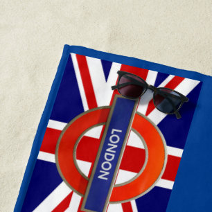 Serviette De Plage Drapeau britannique/métro de Londres