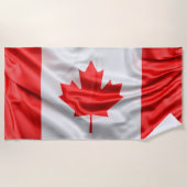 Serviette De Plage Drapeau canadien Satin Look (Devant)