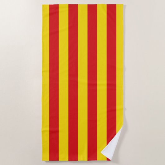 Serviette De Plage Drapeau catalan (Devant)