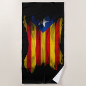 Serviette De Plage Drapeau Catalogne brush stroke, drapeau national (Devant)