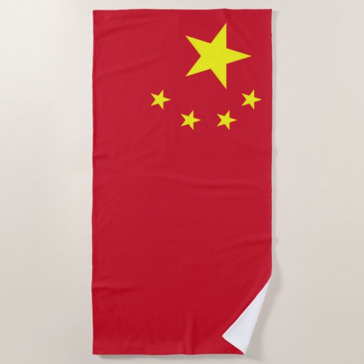 Serviette De Plage Drapeau Chine (Devant)