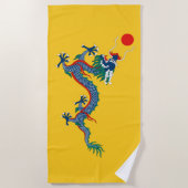 Serviette De Plage Drapeau chinois de dynastie Qing (dragon chinois) (Devant)