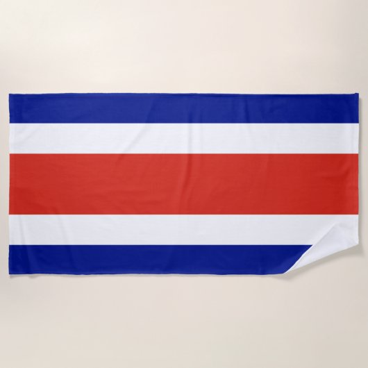 Serviette De Plage Drapeau civil du Costa Rica (Devant)