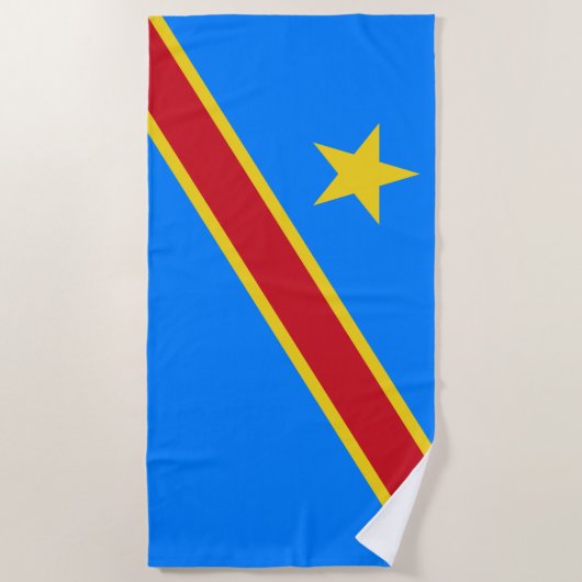 Serviette De Plage Drapeau Congo Kinshasa (Devant)