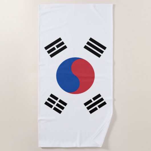Serviette De Plage Drapeau Corée du Sud (Devant)