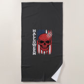 Serviette De Plage Drapeau crâne Halloween Vector Design_1 (Devant)