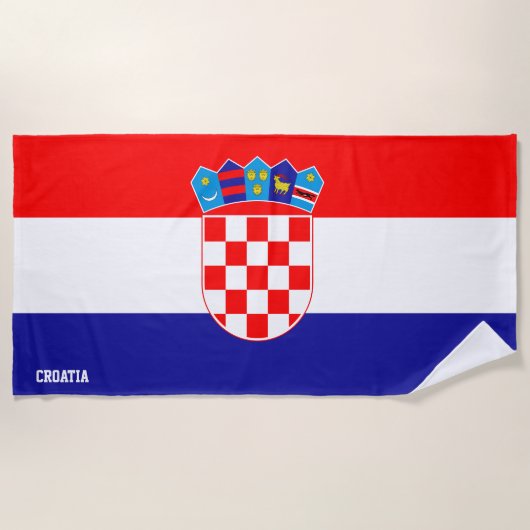 Serviette De Plage Drapeau Croatie Splendide patriotique (Devant)