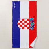 Serviette De Plage Drapeau Croatie Splendide patriotique (Devant)