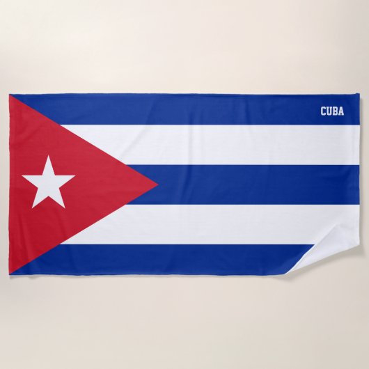 Serviette De Plage Drapeau Cuba Splendide patriotique (Devant)