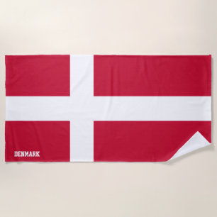 Serviette De Plage Drapeau Danemark Splendide patriotique