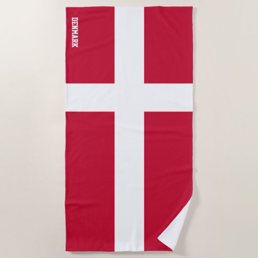 Serviette De Plage Drapeau Danemark Splendide patriotique (Devant)