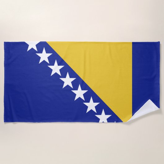 Serviette De Plage Drapeau de Bosnie-Herzégovine (Devant)