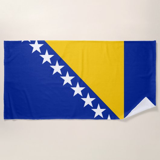 Serviette De Plage Drapeau de Bosnie-Herzégovine patriotique (Devant)