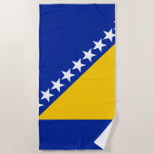 Serviette De Plage Drapeau de Bosnie-Herzégovine patriotique (Devant)