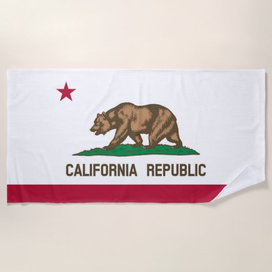 Serviette De Plage Drapeau de Californie (Devant)