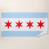 Serviette De Plage Drapeau de Chicago (Devant)