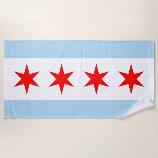 Serviette De Plage Drapeau de Chicago (Devant)