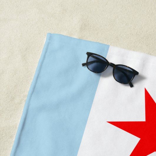Serviette De Plage Drapeau de Chicago (En situation)
