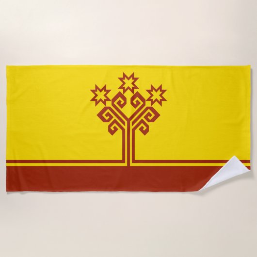 Serviette De Plage Drapeau de Chuvashia (Devant)