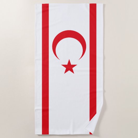 Serviette De Plage Drapeau de Chypre du Nord (Devant)