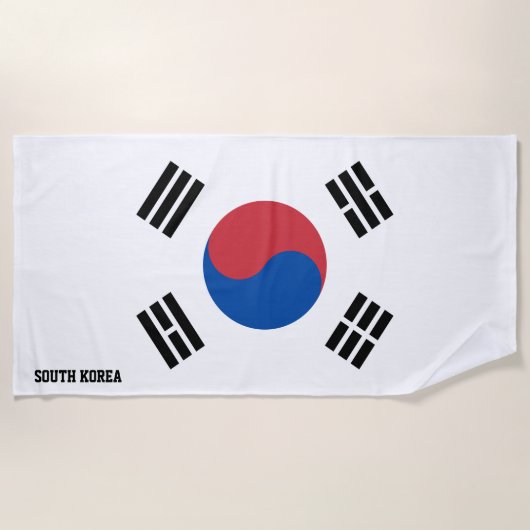 Serviette De Plage Drapeau de Corée du Sud Splendide patriotique (Devant)