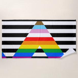 Serviette De Plage Drapeau de fierté allié du progrès LGBTQ