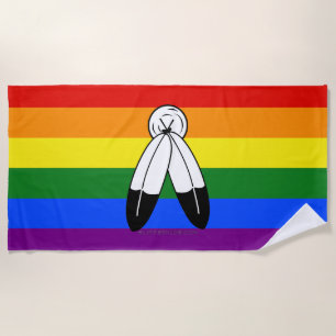 Serviette De Plage Drapeau de fierté bispirituel de SlipperyJoe symbo