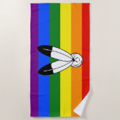 Serviette De Plage Drapeau de fierté bispirituel de SlipperyJoe symbo (Devant)