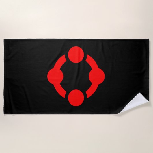 Serviette De Plage Drapeau de fierté de niche (Noir) (Devant)