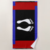Serviette De Plage Drapeau de fierté de pied (empreinte de pied) (Devant)
