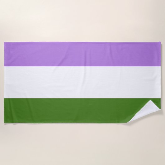 Serviette De Plage Drapeau de fierté genderqueer (Devant)