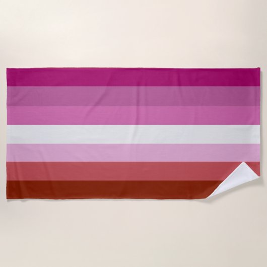 Serviette De Plage Drapeau de fierté lesbienne (Origine) (Devant)