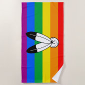 Serviette De Plage Drapeau de fierté LGBTQ+ bispirituel (Devant)