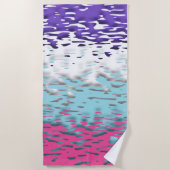 Serviette De Plage Drapeau de fierté multisexuel funky trippy ondulé  (Devant)