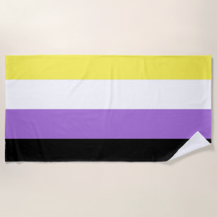 Serviette De Plage Drapeau de fierté non binaire
