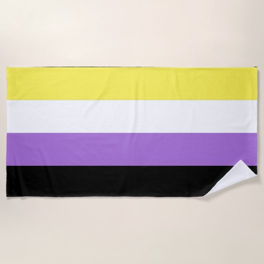 Serviette De Plage Drapeau de fierté non binaire (Devant)
